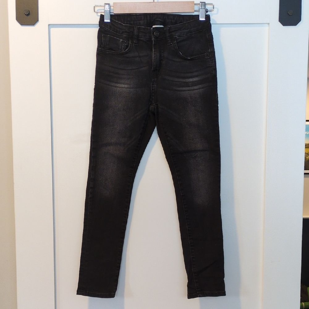 Zara Boys Black Slim Fit Jeans Size 9 Classic Stretch Denim Pants